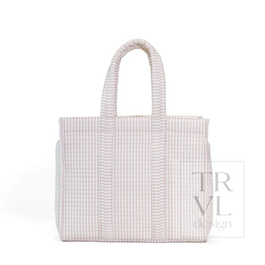 TRVL Pimlico Stripe Sand Quilted Go Go Tote