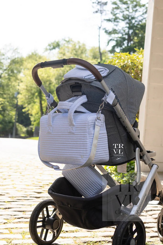 TRVL Pimlico Stripe Blue Quilted Stroller Bag