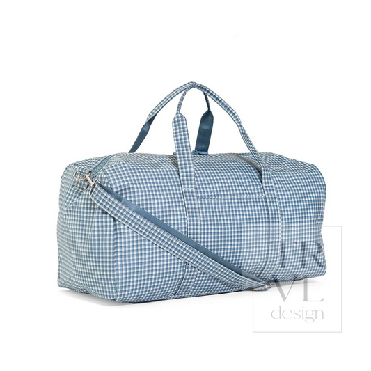 TRVL Rodeo Check Indigo XL Weekender Duffel Bag