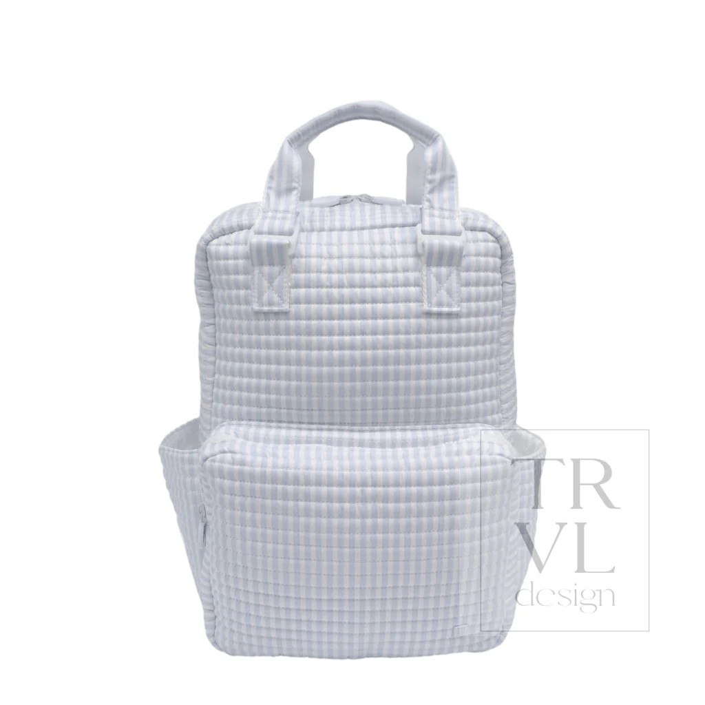 TRVL Pimlico Stripe Blue Quilted Diaper Bag