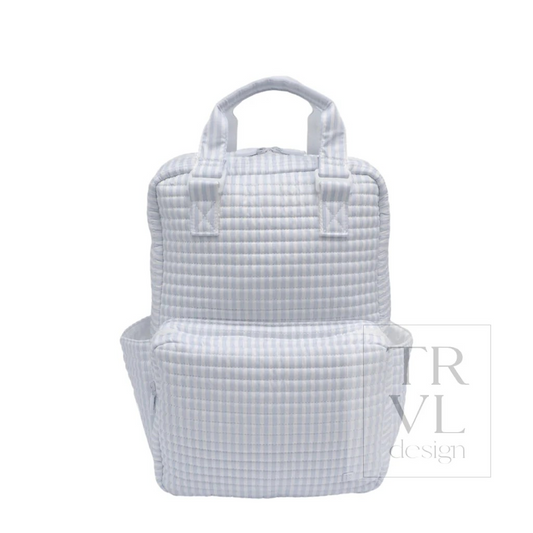 TRVL Pimlico Stripe Blue Quilted Diaper Bag