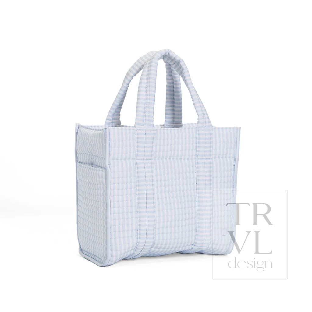 TRVL Pimlico Stripe Blue Quilted Go Go Tote