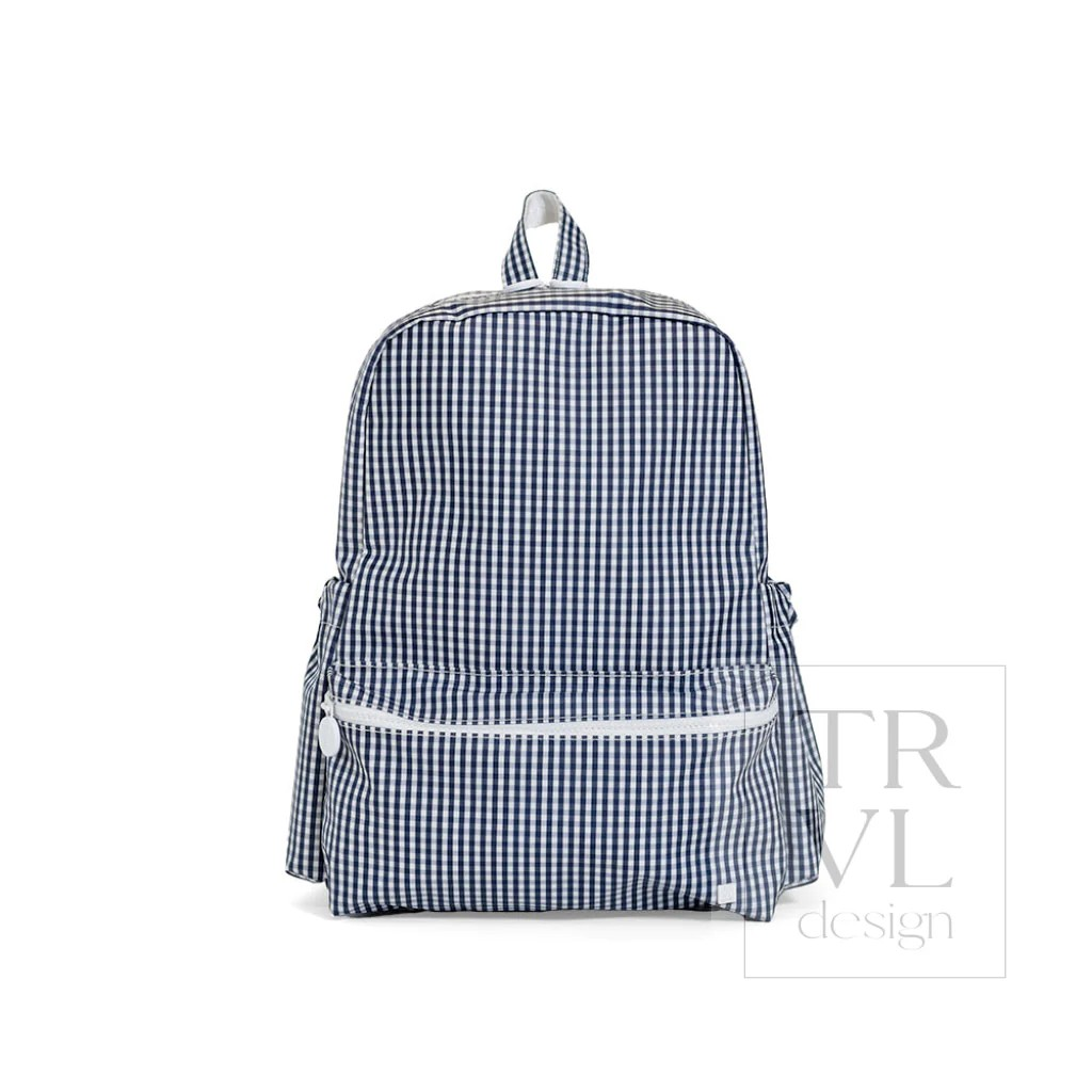 TRVL Navy Gingham Backpacker