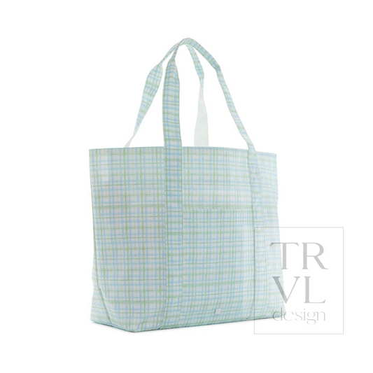 TRVL Classic Plaid Green Jumbo X-Large Tote