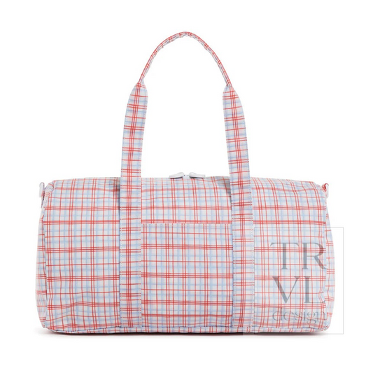 TRVL Classic Plaid Red Weekender Duffel Bag