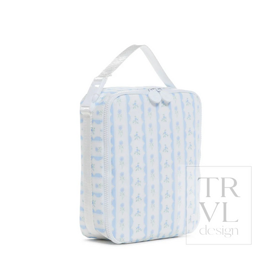 TRVL Ribbon Floral Blue Lunch Box