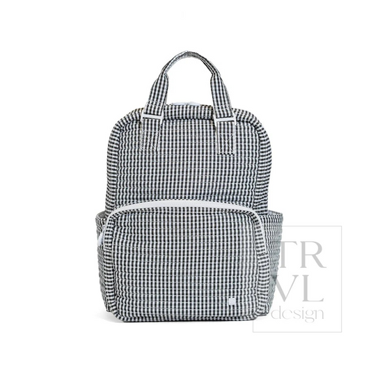 TRVL Black Gingham Quilted Diaper Bag