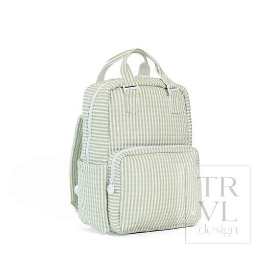 TRVL Pimlico Stripe Sage Quilted Diaper Bag