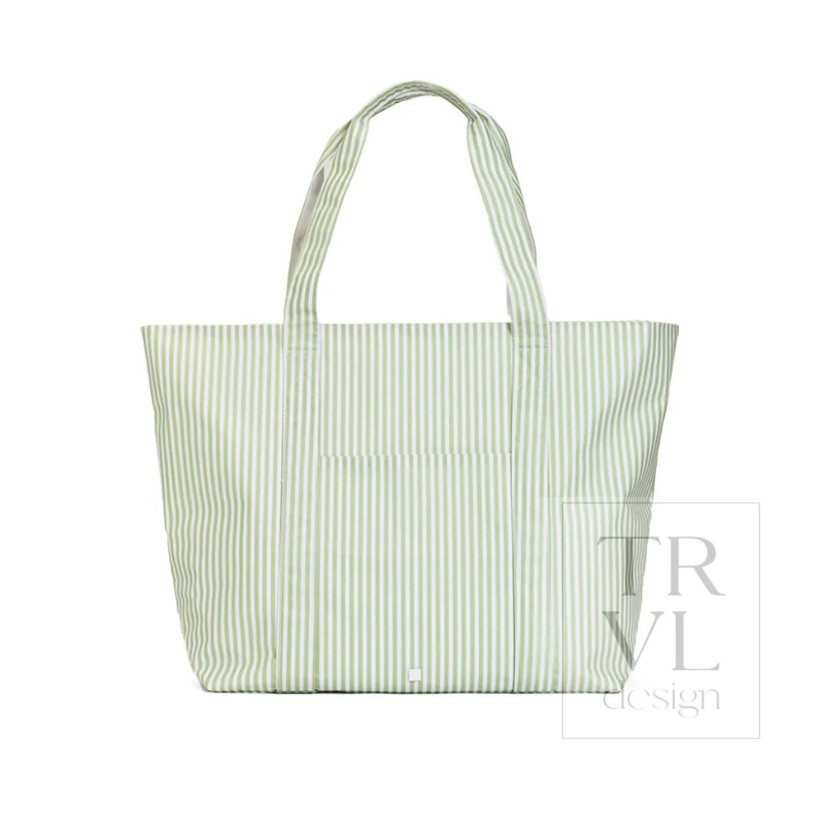 TRVL Pimlico Stripe Sage Jumbo X-Large Tote