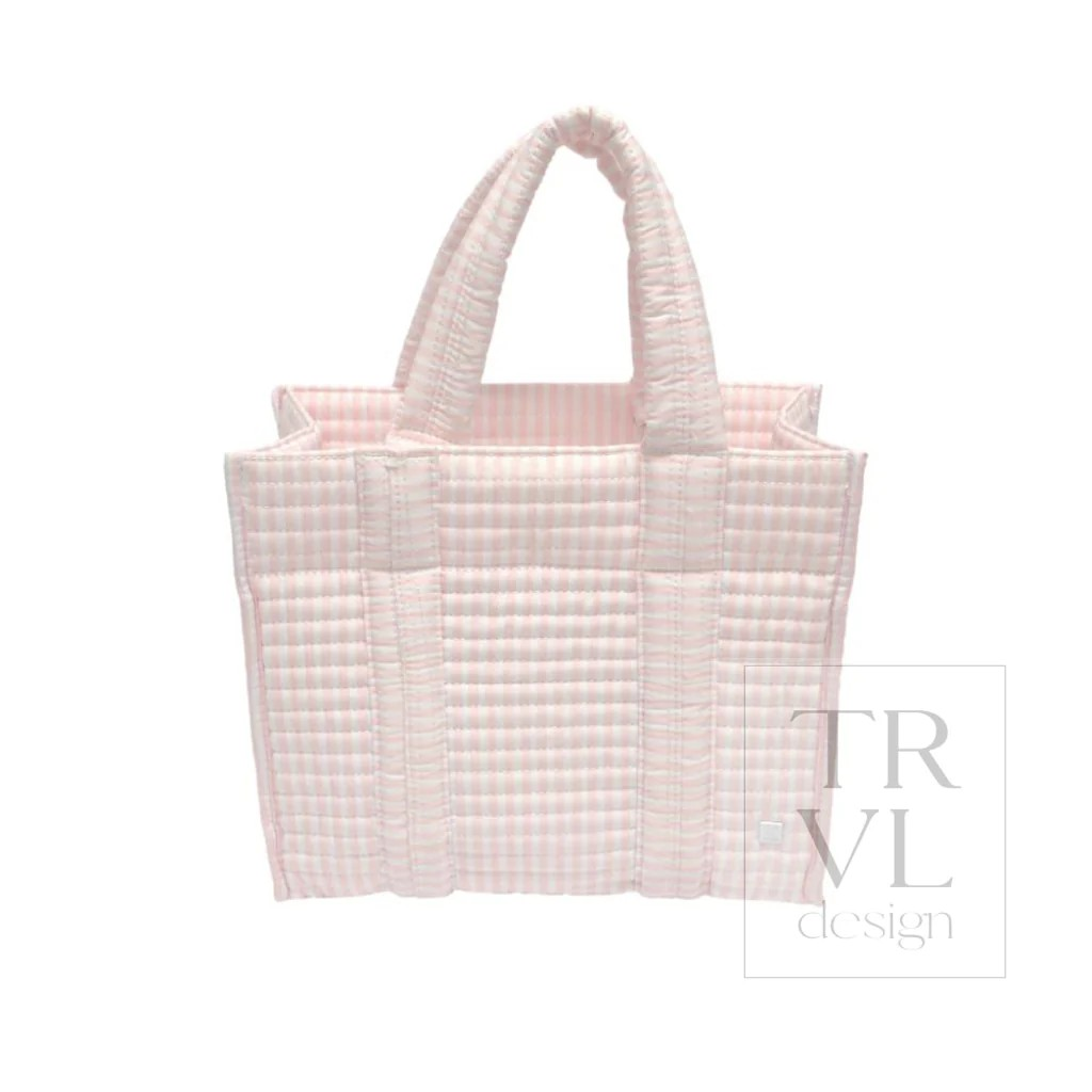 TRVL Pimlico Stripe Pink Quilted Go Go Tote
