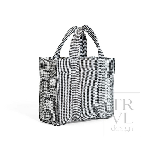 TRVL Black Gingham Quilted Go Go Tote