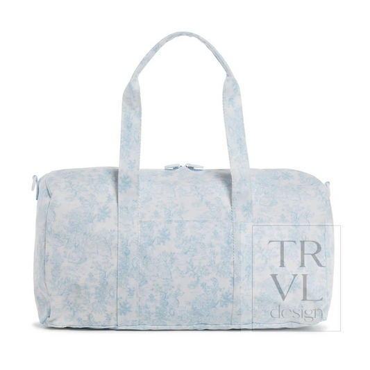 TRVL Bunny Toile Blue Weekender Duffel Bag