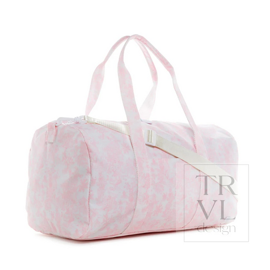 TRVL Bunny Toile Pink Weekender Duffel Bag
