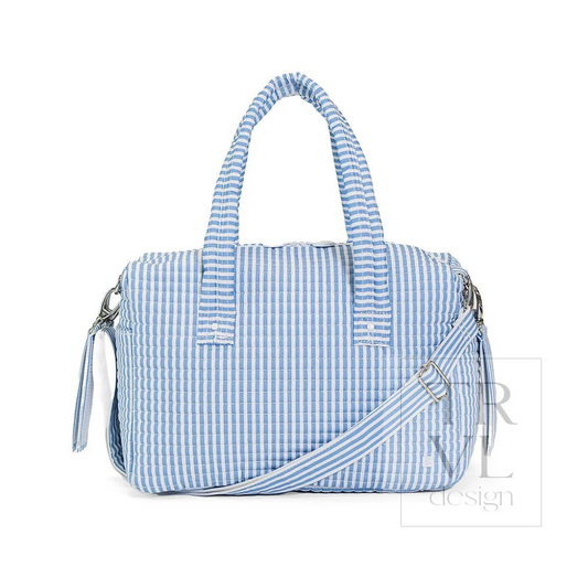 TRVL Pimlico Stripe Chambray Quilted Stroller Bag