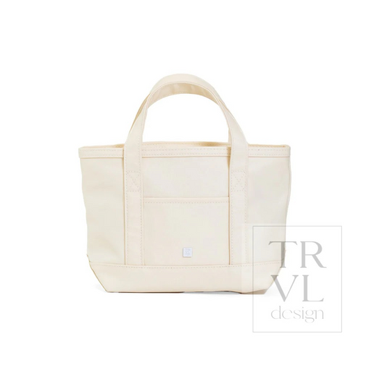 TRVL Natural Coated Canvas Totes