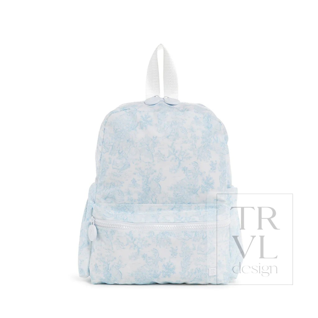 TRVL Bunny Toile Blue Mini Backer