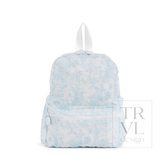 TRVL Bunny Toile Blue Mini Backer