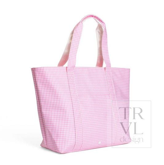 TRVL Pink Gingham Jumbo X-Large Tote