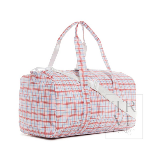 TRVL Classic Plaid Red Weekender Duffel Bag