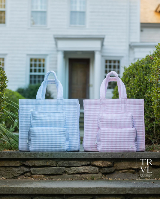 TRVL Pimlico Stripe Blue Quilted Go Go Tote