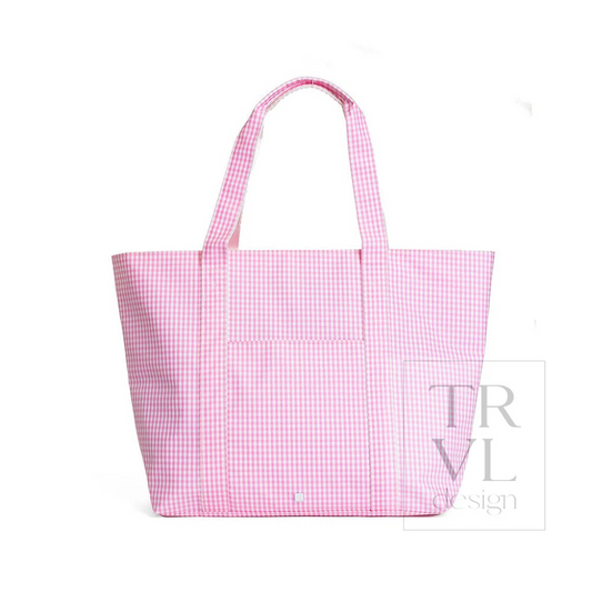 TRVL Pink Gingham Jumbo X-Large Tote