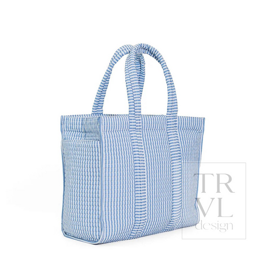 TRVL Pimlico Stripe Chambray Quilted Go Go Tote