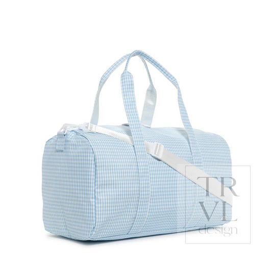 TRVL Mist Gingham Weekender Duffel Bag
