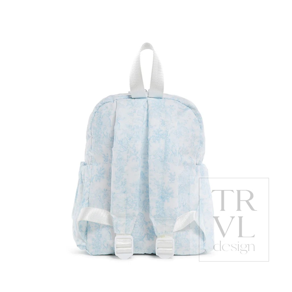 TRVL Bunny Toile Blue Mini Backer