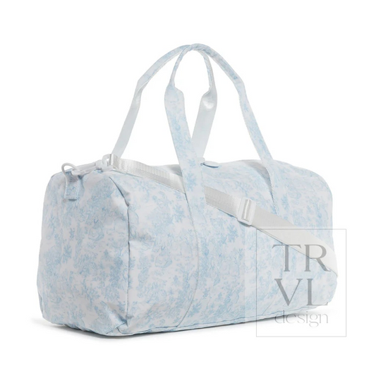 TRVL Bunny Toile Blue Weekender Duffel Bag